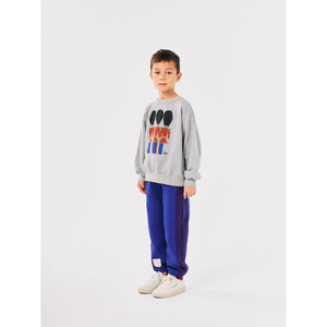 Bobo Choses blue vintage style, colour block sweatpants from the new AW24 collection 'Once Upon A Time'