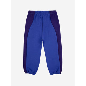 Bobo Choses blue vintage style, colour block sweatpants from the new AW24 collection 'Once Upon A Time'