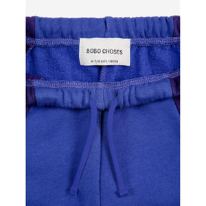 Bobo Choses blue vintage style, colour block sweatpants from the new AW24 collection 'Once Upon A Time'