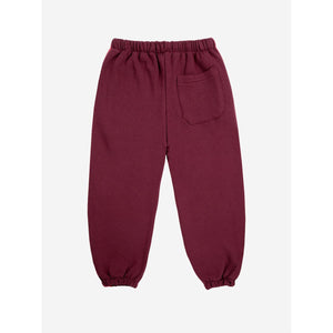 Bobo Choses burgundy and red vintage style sweatpants from the new AW24 collection 'Once Upon A Time'