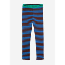 Load image into Gallery viewer, Bobo Choses blue and burgundy stripe leggings from the new AW24 collection &#39;Once Upon A Time&#39;
