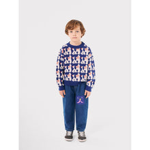 Load image into Gallery viewer, Bobo Choses blue denim trousers with funny face patch&nbsp;from the new AW24 collection &#39;Once Upon A Time&#39;
