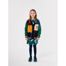 Load image into Gallery viewer, Bobo Choses vintage colour block cardigan in burgundy, yellow, navy blue and green from the new AW24 collection &#39;Once Upon A Time&#39;
