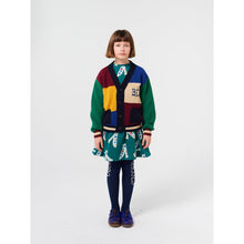 Load image into Gallery viewer, Bobo Choses vintage colour block cardigan in burgundy, yellow, navy blue and green from the new AW24 collection &#39;Once Upon A Time&#39;
