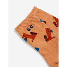 Load image into Gallery viewer, Bobo Choses brown baby socks with all over &#39;hungry squirrel&#39; print from the new AW24 collection &#39;Once Upon A Time&#39;
