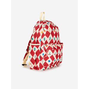 Bobo Choses harlequin check backpack from the new AW24 collection 'Once Upon A Time'