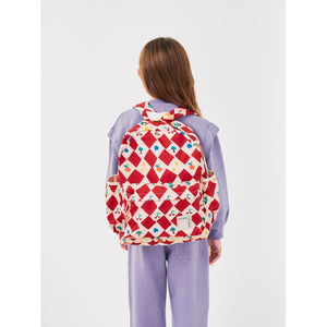 Bobo Choses harlequin check backpack from the new AW24 collection 'Once Upon A Time'