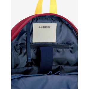 Bobo Choses vintage colour block backpack from the new Aw24 collection 'Once Upon A Time'