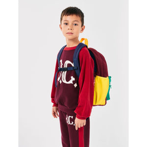 Bobo Choses vintage colour block backpack from the new Aw24 collection 'Once Upon A Time'