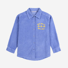 Load image into Gallery viewer, Bobo Choses purple corduroy shirt with yellow &#39;Have Fun&#39; motif
