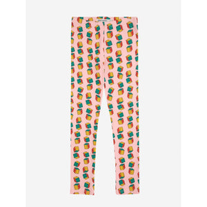Bobo choses pink leggings with all over multicolour dice print
