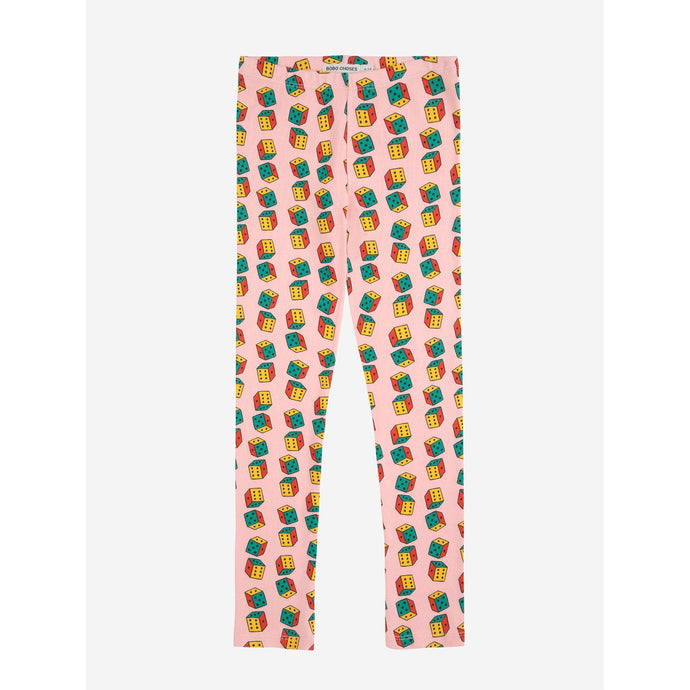 Bobo choses pink leggings with all over multicolour dice print