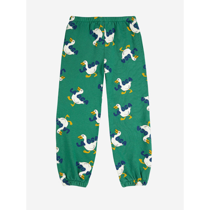 Bobo choses Green pants with all over white duck print