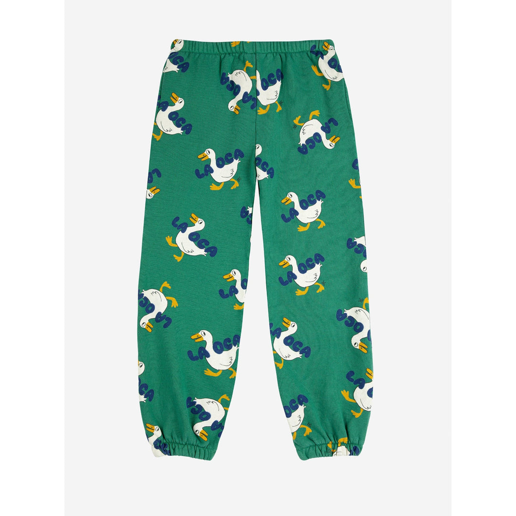 Bobo choses Green pants with all over white duck print