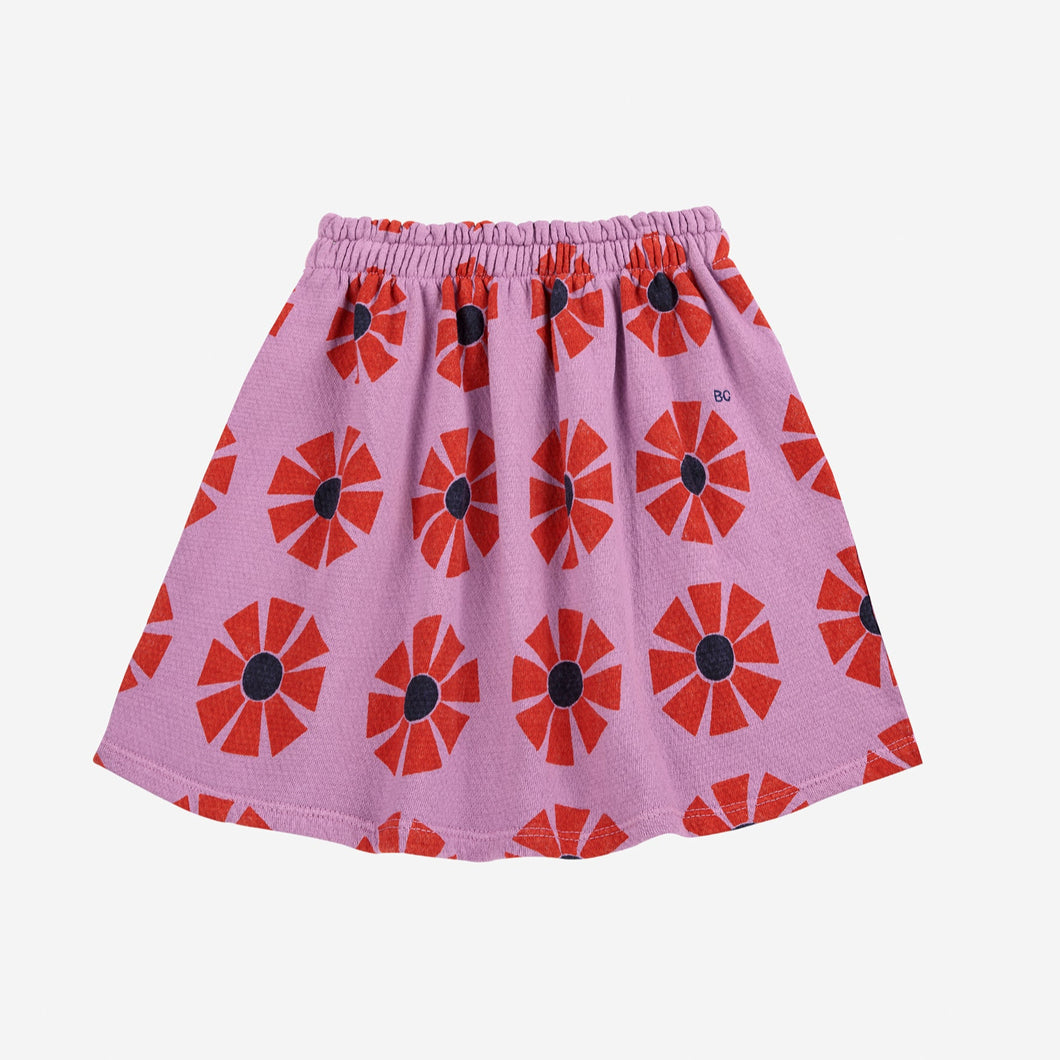 Bobo Choses Pink skirt with red kaleidoscope pattern 