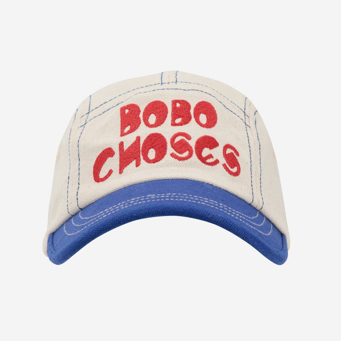 Raw white and blue Cap with 'Bobo Choses' logo in red 