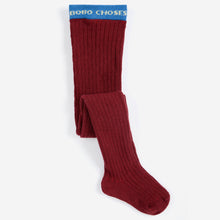 Load image into Gallery viewer, Bobo Choses - Burgundy Baby Tights
