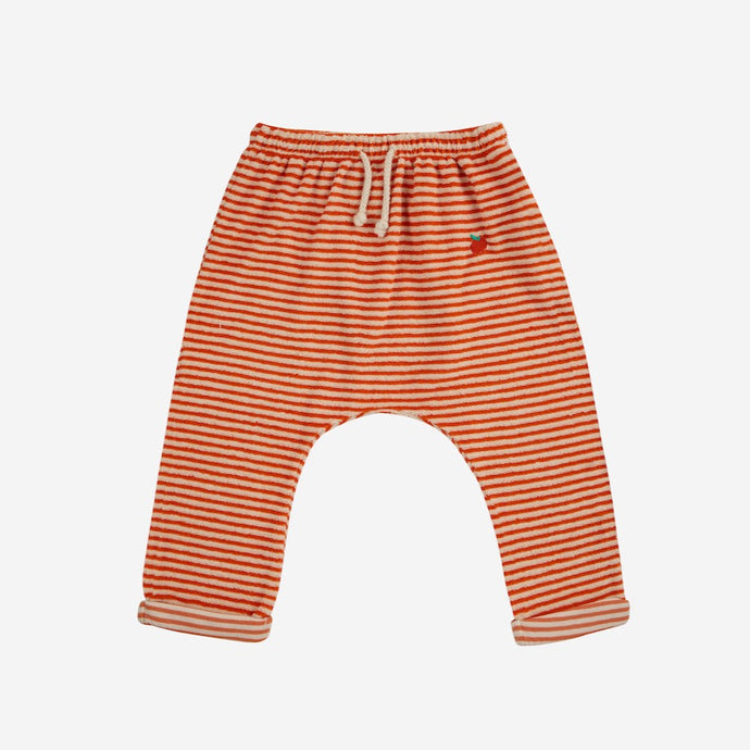 Bobo Choses - orange stripe baby trousers in cotton terry