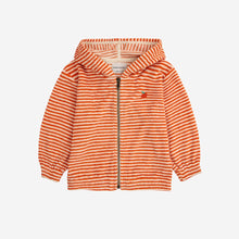 Load image into Gallery viewer, Bobo Choses - orange stripe baby hoodie in cotton terry

