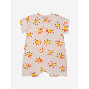 Bobo Choses - Cream playsuit with all over sun print in yellow and red