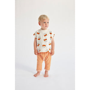Bobo Choses - orange stripe baby trousers in cotton terry