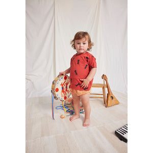 Bobo Choses - red baby t-shirt with all over ant print