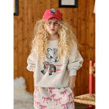Load image into Gallery viewer, The Animals Observatory - Kitten Oversized Bear Recycled Sweatshirt in White
