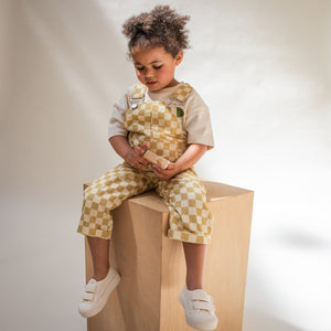Claude & Co - 90's Checkerboard Dungarees in Ochre