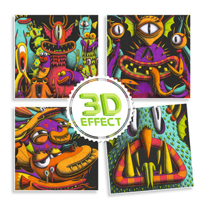 Djeco - 3D Monster Colouring Kit