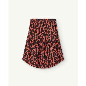 The Animals Observatory - Red flared skirt with all over black animal print