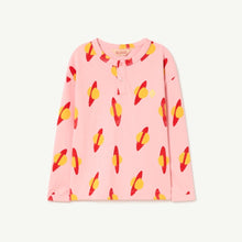 Load image into Gallery viewer, The Animals Observatory - pink long sleeve t-shirt with all over planet print
