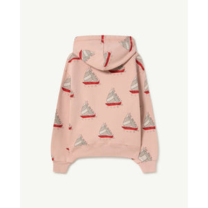 The Animals Observatory - pink hoodie with all over sailboat print