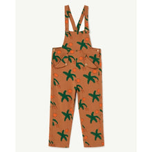 Load image into Gallery viewer, The Animals Observatory -  brown dungarees with all over tropical leaf print
