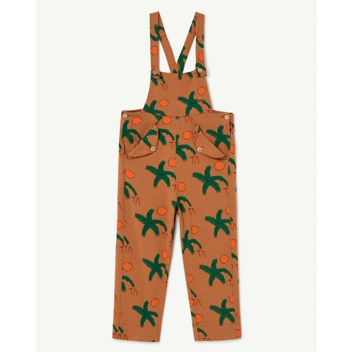 The Animals Observatory -  brown dungarees with all over tropical leaf print
