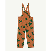 Load image into Gallery viewer, The Animals Observatory - brown dungarees with all over tropical leaf print
