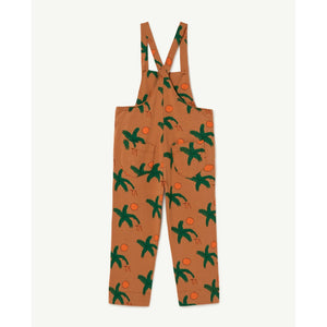 The Animals Observatory - brown dungarees with all over tropical leaf print
