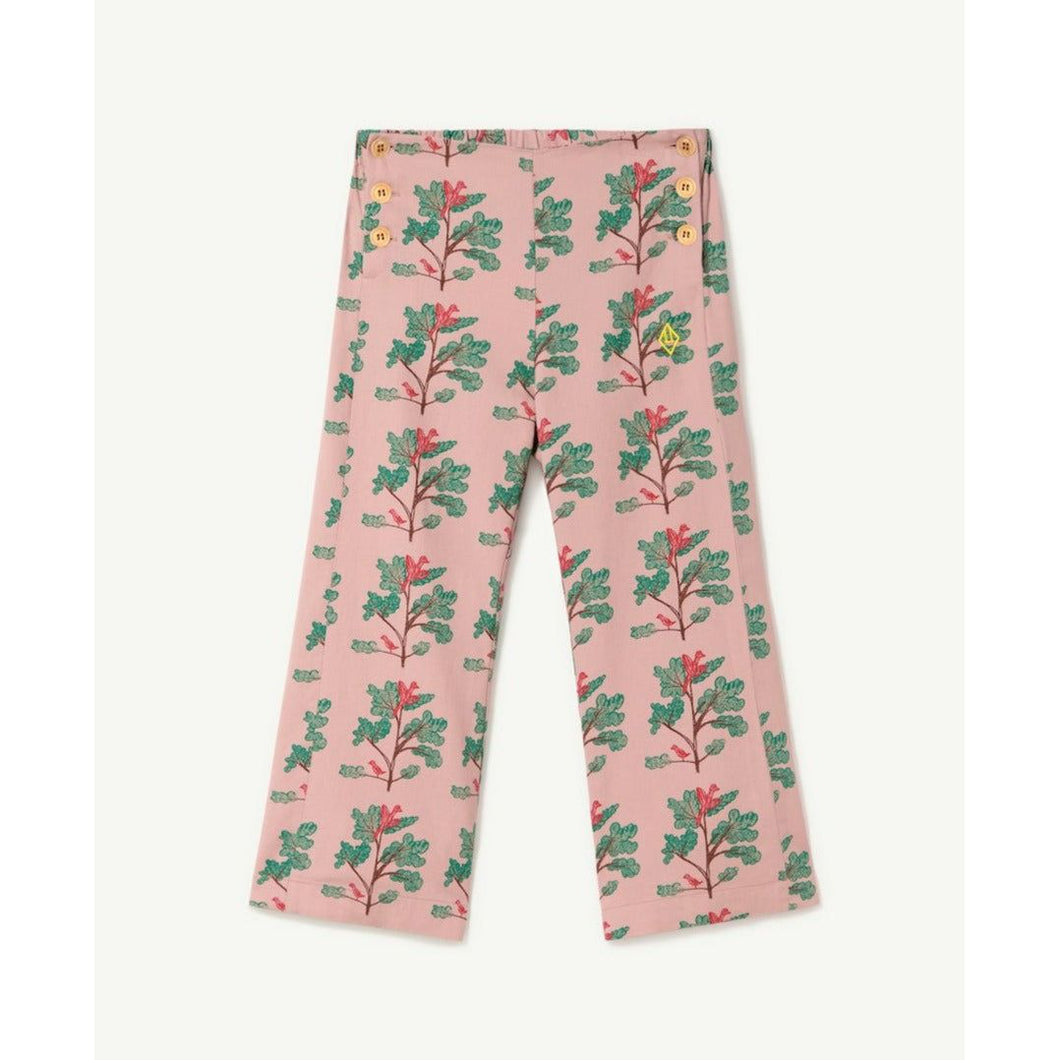 The Animals Observatory - Rose pink trousers with all over bird in tree illustration print