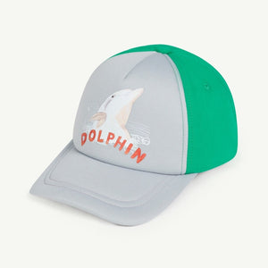 The Animals Observatory - Grey and green cap with dolphin print
