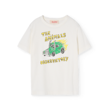 Load image into Gallery viewer, The Animals Observatory white t-shirt with &#39;green and yellow truck print from the new FW24 collection.
