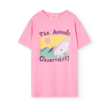 Load image into Gallery viewer, The Animals Observatory pink oversized t-shirt with illustrative lamb print from the new FW24 collection.
