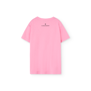 The Animals Observatory pink oversized t-shirt with illustrative lamb print from the new FW24 collection.