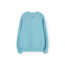 Load image into Gallery viewer, The Animals Observatory blue sweatshirt with &#39;Enjoy The Holidays&#39; print in blue from the new FW24 collection.
