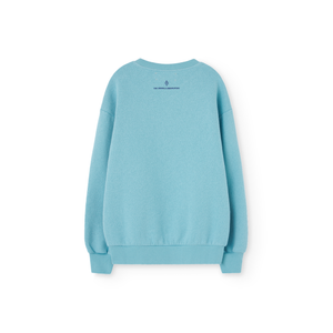 The Animals Observatory blue sweatshirt with 'Enjoy The Holidays' print in blue from the new FW24 collection.