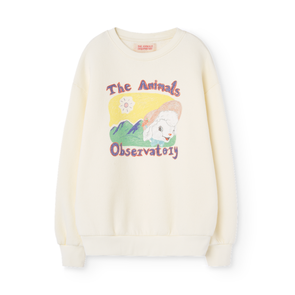 The Animals Observatory cream sweatshirt with illustrative sheep print from the new FW24 collection.