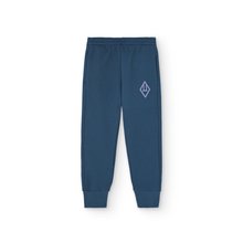 Load image into Gallery viewer, The Animals Observatory dark blue panther sweatpants with large purple logo print from the new FW24 collection.
