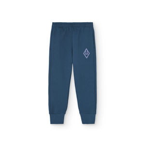 The Animals Observatory dark blue panther sweatpants with large purple logo print from the new FW24 collection.