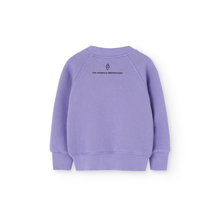 Load image into Gallery viewer, The Animals Observatory purple baby sweatshirt with green truck print from the new FW24 collection.
