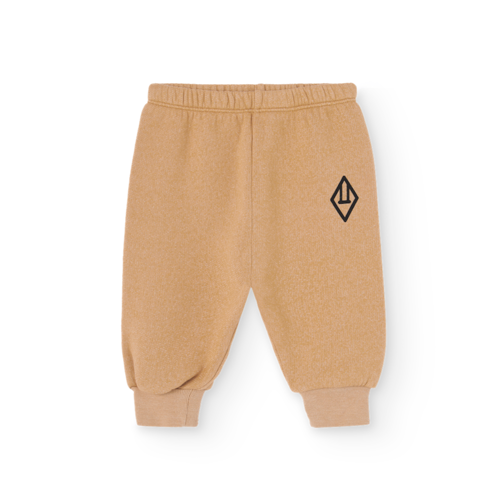 The Animals Observatory soft brown baby sweatpants with black logo print from the new FW24 collection.