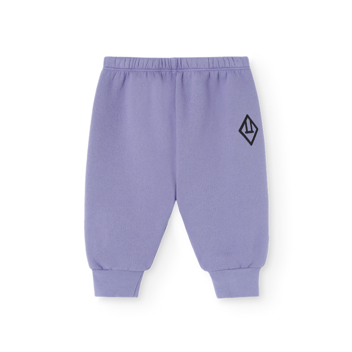 The Animals Observatory purple baby sweatpants with black logo print from the new FW24 collection.