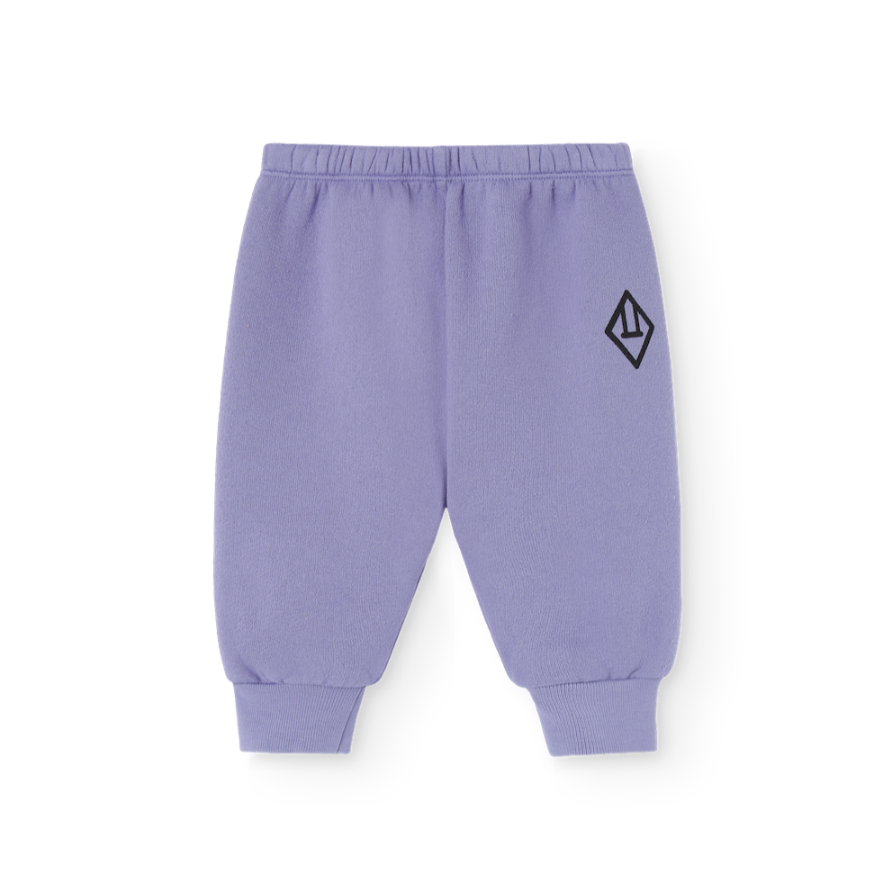 The Animals Observatory purple baby sweatpants with black logo print from the new FW24 collection.